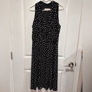 Evan Picone Black and White Sheath Maxi Dress